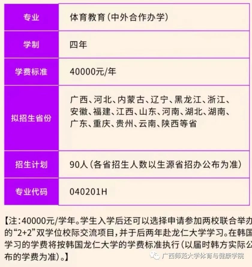 2022广西师范大学中外合作办学招生简章