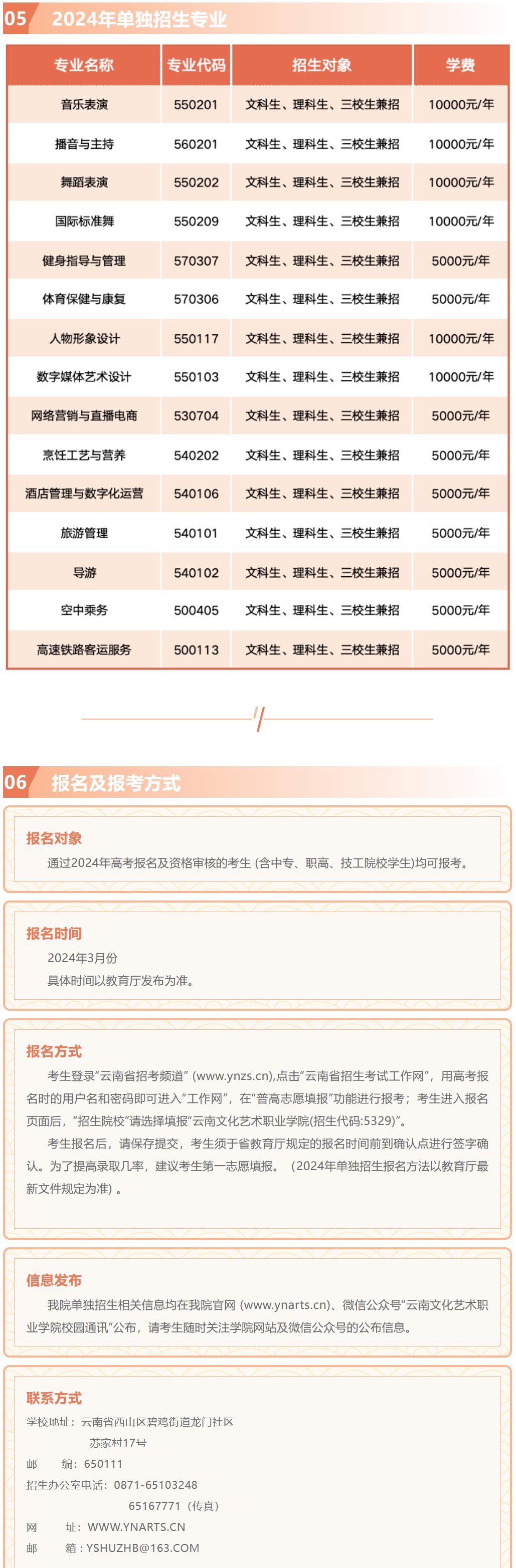 2024年云南文化艺术职业学院单招简章