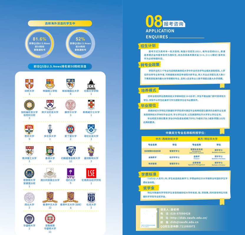 2024西南财经大学中外合作办学招生简章