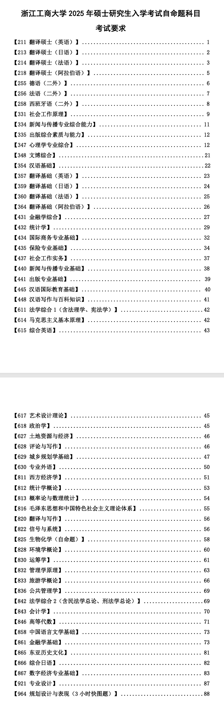 2025年浙江工商大学考研大纲